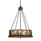 Meyda Lighting Mountain Pine 22" 4-Light Oil Rubbed Bronze Inverted Pendant Light With Silver Mica Shade Glass