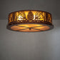 Meyda Lighting Mountain Pine 22" 4-Light Rust Flush Mount Light With Amber Mica Shade Glass