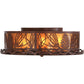 Meyda Lighting Mountain Pine 22" 4-Light Rust Flush Mount Light With Amber Mica Shade Glass