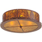 Meyda Lighting Mountain Pine 22" 4-Light Rust Flush Mount Light With Amber Mica Shade Glass