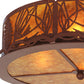 Meyda Lighting Mountain Pine 22" 4-Light Rust Flush Mount Light With Amber Mica Shade Glass