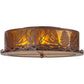 Meyda Lighting Mountain Pine 22" 4-Light Rust Flush Mount Light With Amber Mica Shade Glass