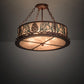 Meyda Lighting Mountain Pine 22" 4-Light Rust & Green Needles Semi-flush Mount Light With Silver Mica Shade Glass