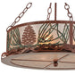 Meyda Lighting Mountain Pine 22" 4-Light Rust & Green Needles Semi-flush Mount Light With Silver Mica Shade Glass