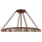 Meyda Lighting Mountain Pine 22" 4-Light Rust & Green Needles Semi-flush Mount Light With Silver Mica Shade Glass