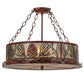 Meyda Lighting Mountain Pine 22" 4-Light Rust & Green Needles Semi-flush Mount Light With Silver Mica Shade Glass