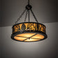 Meyda Lighting Mountain Pine 22" 4-Light Textured Black Inverted Pendant Light With Amber Mica & Beige Shade Glass
