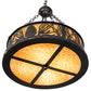 Meyda Lighting Mountain Pine 22" 4-Light Textured Black Inverted Pendant Light With Amber Mica & Beige Shade Glass