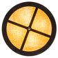 Meyda Lighting Mountain Pine 22" 4-Light Textured Black Inverted Pendant Light With Amber Mica & Beige Shade Glass