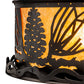 Meyda Lighting Mountain Pine 22" 4-Light Textured Black Inverted Pendant Light With Amber Mica & Beige Shade Glass