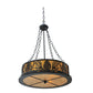 Meyda Lighting Mountain Pine 22" 4-Light Textured Black Inverted Pendant Light With Amber Mica Shade Glass