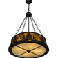 Meyda Lighting Mountain Pine 22" 4-Light Textured Black Inverted Pendant Light With Amber Mica and Beige Art Shade Glass
