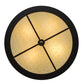 Meyda Lighting Mountain Pine 22" 4-Light Textured Black Inverted Pendant Light With Amber Mica and Beige Art Shade Glass