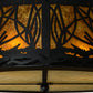 Meyda Lighting Mountain Pine 22" 4-Light Textured Black Inverted Pendant Light With Amber Mica and Beige Art Shade Glass