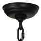 Meyda Lighting Mountain Pine 22" 4-Light Textured Black Inverted Pendant Light With Amber Mica and Beige Art Shade Glass