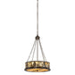 Meyda Lighting Mountain Pine 22" 4-Light Timeless Bronze Inverted Pendant Light With Beige Shade Glass