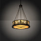 Meyda Lighting Mountain Pine 22" 4-Light Timeless Bronze Inverted Pendant Light With Beige Shade Glass