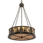 Meyda Lighting Mountain Pine 22" 4-Light Timeless Bronze Inverted Pendant Light With Beige Shade Glass