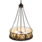 Meyda Lighting Mountain Pine 22" 4-Light Timeless Bronze Inverted Pendant Light With Beige Shade Glass