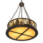 Meyda Lighting Mountain Pine 22" 4-Light Timeless Bronze Inverted Pendant Light With Beige Shade Glass