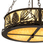 Meyda Lighting Mountain Pine 22" 4-Light Timeless Bronze Inverted Pendant Light With Beige Shade Glass