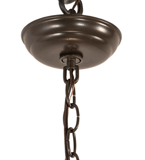 Meyda Lighting Mountain Pine 22" 4-Light Timeless Bronze Inverted Pendant Light With Beige Shade Glass