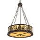 Meyda Lighting Mountain Pine 22" 4-Light Timeless Bronze Inverted Pendant Light With Beige Shade Glass