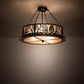 Meyda Lighting Mountain Pine 22" 4-Light Timeless Bronze Semi-flush Mount Light With Silver Mica Shade Glass