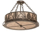 Meyda Lighting Mountain Pine 22" 4-Light Timeless Bronze Semi-flush Mount Light With Silver Mica Shade Glass