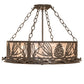 Meyda Lighting Mountain Pine 22" 4-Light Timeless Bronze Semi-flush Mount Light With Silver Mica Shade Glass