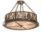 Meyda Lighting Mountain Pine 22" 4-Light Timeless Bronze Semi-flush Mount Light With Silver Mica Shade Glass