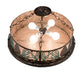 Meyda Lighting Mountain Pine 23" 4-Light Antique Copper & Green Needles Semi-flush Mount Light With Silver Mica Shade Glass