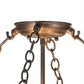 Meyda Lighting Mountain Pine 23" 4-Light Antique Copper & Green Needles Semi-flush Mount Light With Silver Mica Shade Glass
