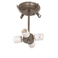 Meyda Lighting Mountain Pine 23" 4-Light Timeless Bronze Semi-flush Mount Light With Silver Mica Shade Glass