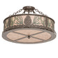 Meyda Lighting Mountain Pine 23" 4-Light Timeless Bronze Semi-flush Mount Light With Silver Mica Shade Glass