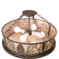 Meyda Lighting Mountain Pine 23" 4-Light Timeless Bronze Semi-flush Mount Light With Silver Mica Shade Glass