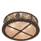 Meyda Lighting Mountain Pine 23" 4-Light Timeless Bronze Semi-flush Mount Light With Silver Mica Shade Glass