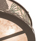 Meyda Lighting Mountain Pine 23" 4-Light Timeless Bronze Semi-flush Mount Light With Silver Mica Shade Glass