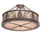 Meyda Lighting Mountain Pine 23" 4-Light Timeless Bronze Semi-flush Mount Light With Silver Mica Shade Glass