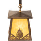 Meyda Lighting Mountain Pine 24" 2-Light Antique Copper Island Pendant Light With Beige Art Shade Glass