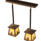 Meyda Lighting Mountain Pine 24" 2-Light Antique Copper Island Pendant Light With Beige Art Shade Glass
