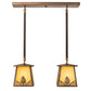 Meyda Lighting Mountain Pine 24" 2-Light Antique Copper Island Pendant Light With Beige Art Shade Glass