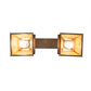 Meyda Lighting Mountain Pine 24" 2-Light Antique Copper Island Pendant Light With Beige Art Shade Glass