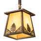 Meyda Lighting Mountain Pine 24" 2-Light Antique Copper Island Pendant Light With Beige Art Shade Glass
