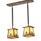Meyda Lighting Mountain Pine 24" 2-Light Antique Copper Island Pendant Light With Beige Art Shade Glass