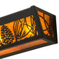 Meyda Lighting Mountain Pine 24" 4-Light Timeless Bronze Vanity Light With Amber Mica Shade Glass