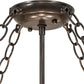Meyda Lighting Mountain Pine 254835 22" 4-Light Timeless Bronze Semi-flush Mount Light With Silver Mica Shade Glass