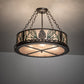 Meyda Lighting Mountain Pine 254835 22" 4-Light Timeless Bronze Semi-flush Mount Light With Silver Mica Shade Glass