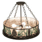 Meyda Lighting Mountain Pine 254835 22" 4-Light Timeless Bronze Semi-flush Mount Light With Silver Mica Shade Glass