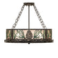 Meyda Lighting Mountain Pine 254835 22" 4-Light Timeless Bronze Semi-flush Mount Light With Silver Mica Shade Glass